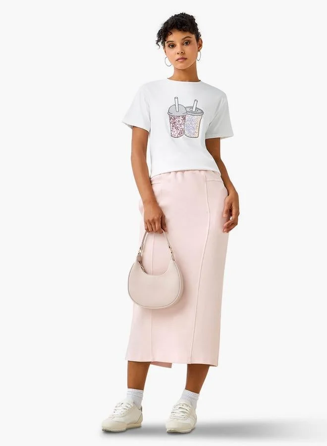 تواكستريمز تيشيرت قطن بتفاصيل مزخرفة